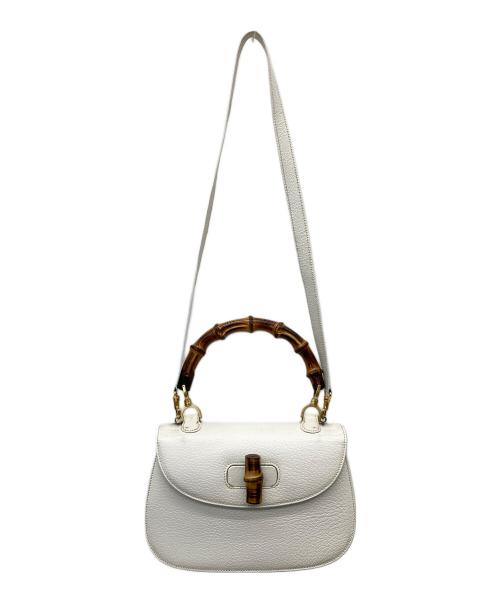 GUCCI（グッチ）GUCCI (グッチ) バンブー2WAY スモールバッグ ホワイトの古着・服飾アイテム