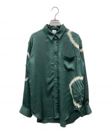 6(ROKU) BEAUTY&YOUTH（ロク ビューティーアンドユース）の古着「SATIN SIBORI SHIRT」｜グリーン