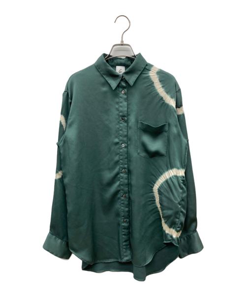 6(ROKU) BEAUTY&YOUTH（ロク ビューティーアンドユース）6(ROKU) BEAUTY&YOUTH (ロク ビューティーアンドユース) SATIN SIBORI SHIRT グリーン サイズ:記載なしの古着・服飾アイテム