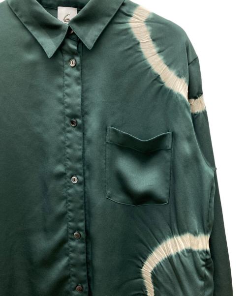 6(ROKU) BEAUTY&YOUTH（ロク ビューティーアンドユース）6(ROKU) BEAUTY&YOUTH (ロク ビューティーアンドユース) SATIN SIBORI SHIRT グリーン サイズ:記載なしの古着・服飾アイテム