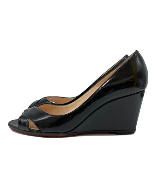 Christian Louboutin（クリスチャン・ルブタン）Christian Louboutin (クリスチャン・ルブタン) オープントゥーパンプス ブラック サイズ:351/2の古着・服飾アイテム