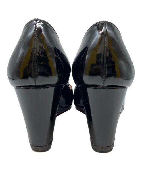 Christian Louboutin（クリスチャン・ルブタン）Christian Louboutin (クリスチャン・ルブタン) オープントゥーパンプス ブラック サイズ:351/2の古着・服飾アイテム