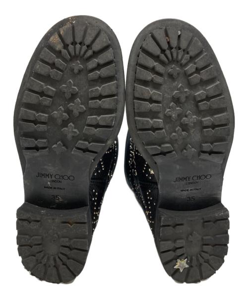 JIMMY CHOO（ジミーチュウ）JIMMY CHOO (ジミーチュウ) グラフィック スタースタッズ バイカーブーツ ブラック サイズ:35の古着・服飾アイテム