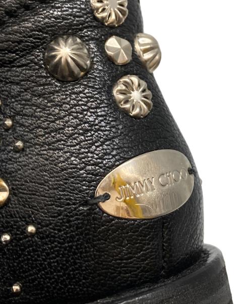 JIMMY CHOO（ジミーチュウ）JIMMY CHOO (ジミーチュウ) グラフィック スタースタッズ バイカーブーツ ブラック サイズ:35の古着・服飾アイテム