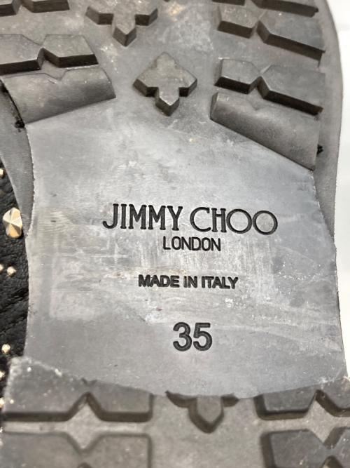 JIMMY CHOO（ジミーチュウ）JIMMY CHOO (ジミーチュウ) グラフィック スタースタッズ バイカーブーツ ブラック サイズ:35の古着・服飾アイテム