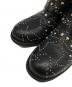 中古・古着 JIMMY CHOO (ジミーチュウ) グラフィック スタースタッズ バイカーブーツ ブラック サイズ:35：18000円