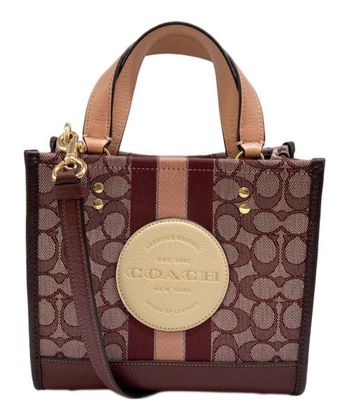 COACH（コーチ）COACH (コーチ) デンプシー トート 22 シグネチャー ショルダーバッグ ボルドーの古着・服飾アイテム