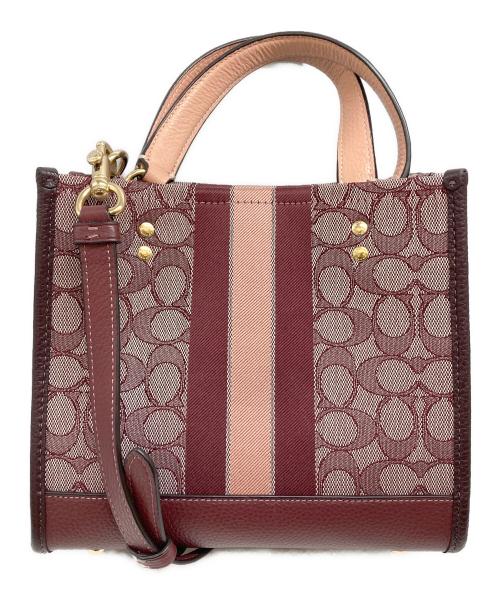 COACH（コーチ）COACH (コーチ) デンプシー トート 22 シグネチャー ショルダーバッグ ボルドーの古着・服飾アイテム