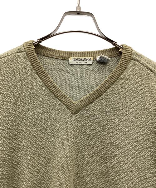 GIORGIO ARMANI（ジョルジオアルマーニ）GIORGIO ARMANI (ジョルジオアルマーニ) Vネックニット ベージュ サイズ:Mの古着・服飾アイテム