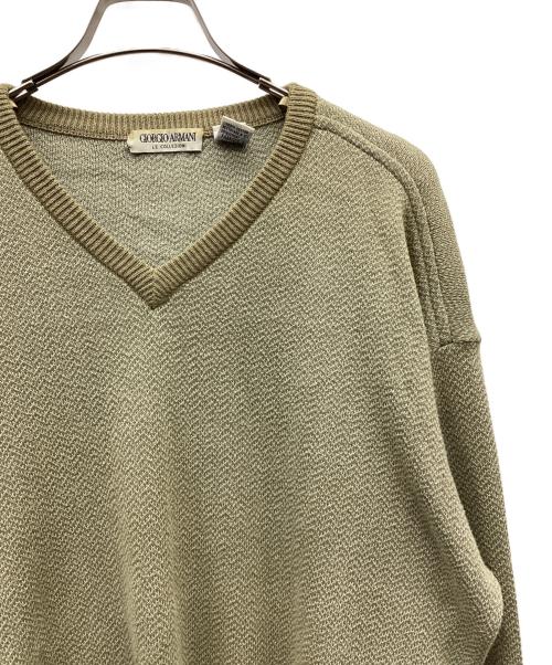 GIORGIO ARMANI（ジョルジオアルマーニ）GIORGIO ARMANI (ジョルジオアルマーニ) Vネックニット ベージュ サイズ:Mの古着・服飾アイテム