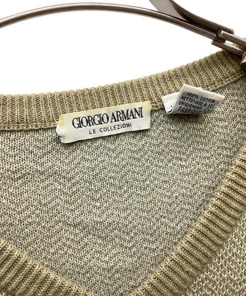 GIORGIO ARMANI（ジョルジオアルマーニ）GIORGIO ARMANI (ジョルジオアルマーニ) Vネックニット ベージュ サイズ:Mの古着・服飾アイテム