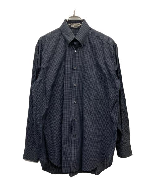 GIORGIO ARMANI（ジョルジオアルマーニ）GIORGIO ARMANI (ジョルジオアルマーニ) グラフチェックシャツ ブラック サイズ:37の古着・服飾アイテム