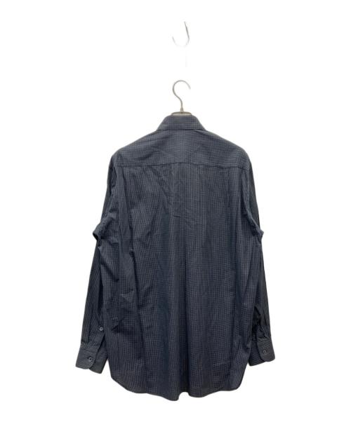 GIORGIO ARMANI（ジョルジオアルマーニ）GIORGIO ARMANI (ジョルジオアルマーニ) グラフチェックシャツ ブラック サイズ:37の古着・服飾アイテム