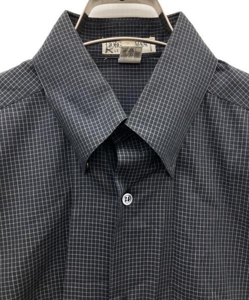 GIORGIO ARMANI（ジョルジオアルマーニ）GIORGIO ARMANI (ジョルジオアルマーニ) グラフチェックシャツ ブラック サイズ:37の古着・服飾アイテム