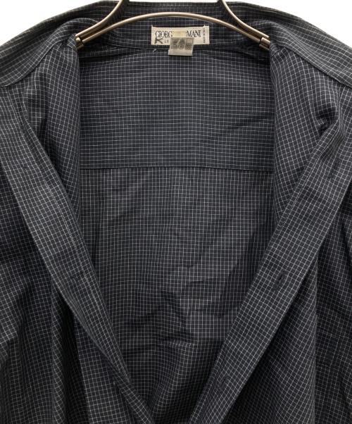 GIORGIO ARMANI（ジョルジオアルマーニ）GIORGIO ARMANI (ジョルジオアルマーニ) グラフチェックシャツ ブラック サイズ:37の古着・服飾アイテム