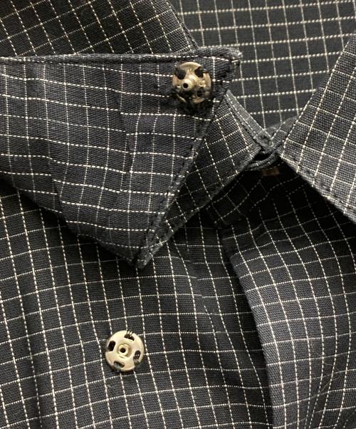 GIORGIO ARMANI（ジョルジオアルマーニ）GIORGIO ARMANI (ジョルジオアルマーニ) グラフチェックシャツ ブラック サイズ:37の古着・服飾アイテム