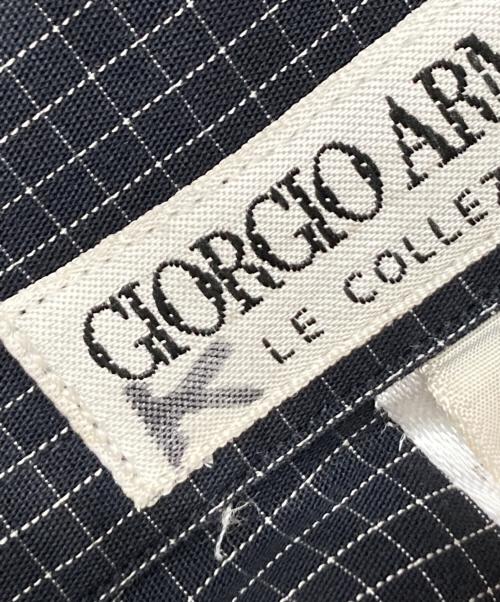 GIORGIO ARMANI（ジョルジオアルマーニ）GIORGIO ARMANI (ジョルジオアルマーニ) グラフチェックシャツ ブラック サイズ:37の古着・服飾アイテム