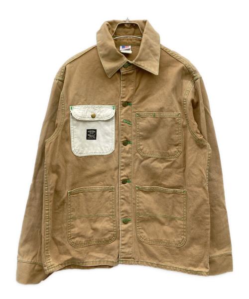 Pointer（ポインター）POINTER (ポインター) グリーンステッチカバーオール ブラウン サイズ:Mの古着・服飾アイテム