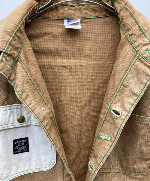 Pointer（ポインター）POINTER (ポインター) グリーンステッチカバーオール ブラウン サイズ:Mの古着・服飾アイテム