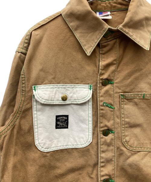 Pointer（ポインター）POINTER (ポインター) グリーンステッチカバーオール ブラウン サイズ:Mの古着・服飾アイテム
