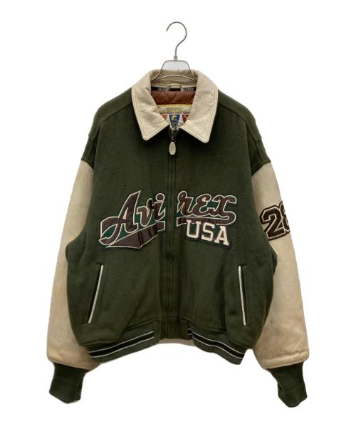 AVIREX（アヴィレックス）AVIREX (アヴィレックス) versity jacket オリーブ サイズ:3XLの古着・服飾アイテム
