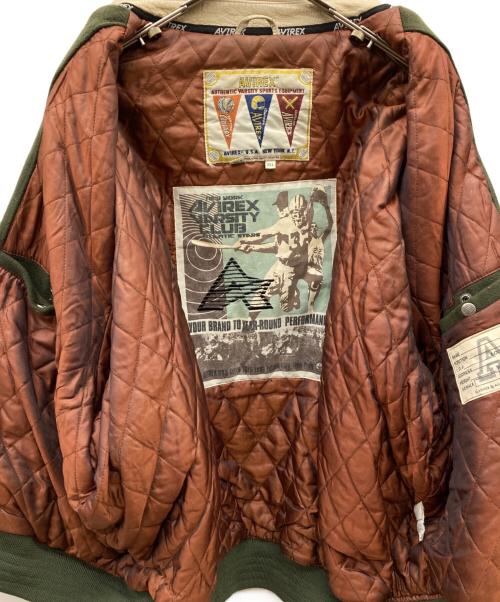 AVIREX（アヴィレックス）AVIREX (アヴィレックス) versity jacket オリーブ サイズ:3XLの古着・服飾アイテム