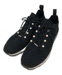 JIMMY CHOO（ジミーチュウ）の古着「ヴェレスクロシェニットスニーカー」｜ブラック