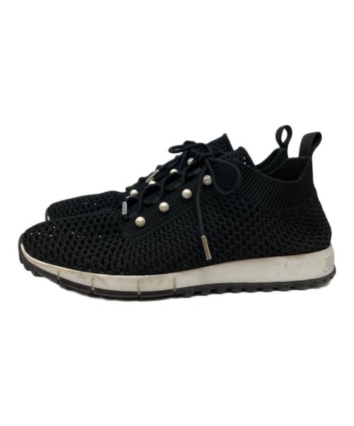 JIMMY CHOO（ジミーチュウ）JIMMY CHOO (ジミーチュウ) ヴェレスクロシェニットスニーカー ブラック サイズ:39-40の古着・服飾アイテム