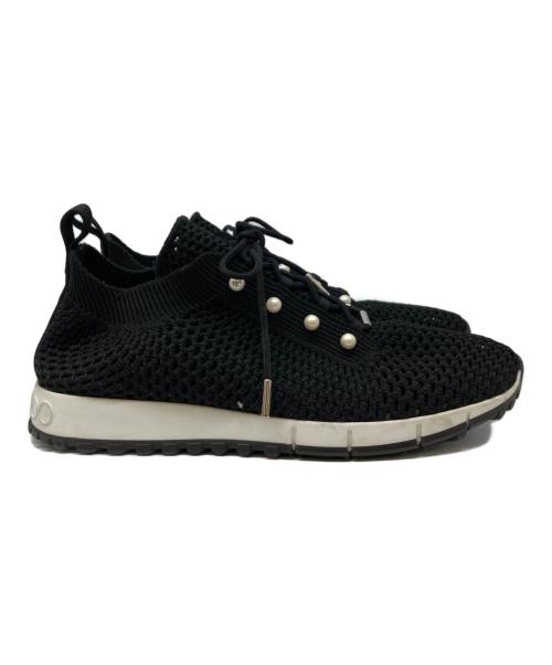 JIMMY CHOO（ジミーチュウ）JIMMY CHOO (ジミーチュウ) ヴェレスクロシェニットスニーカー ブラック サイズ:39-40の古着・服飾アイテム