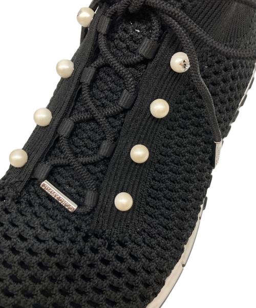 JIMMY CHOO（ジミーチュウ）JIMMY CHOO (ジミーチュウ) ヴェレスクロシェニットスニーカー ブラック サイズ:39-40の古着・服飾アイテム