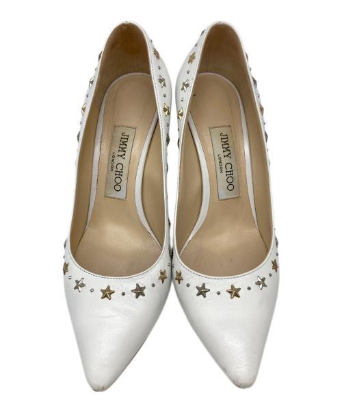 JIMMY CHOO（ジミーチュウ）JIMMY CHOO (ジミーチュウ) スタースタッズパンプス ホワイト サイズ:36の古着・服飾アイテム