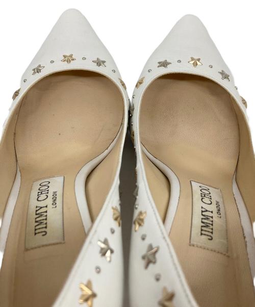 JIMMY CHOO（ジミーチュウ）JIMMY CHOO (ジミーチュウ) スタースタッズパンプス ホワイト サイズ:36の古着・服飾アイテム