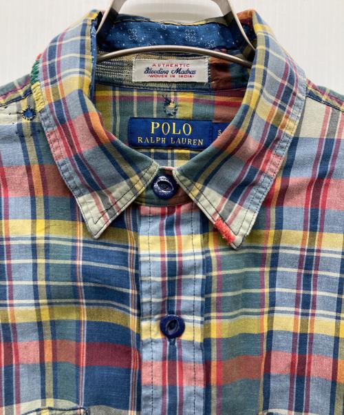 POLO RALPH LAUREN（ポロ・ラルフローレン）POLO RALPH LAUREN (ポロ・ラルフローレン) リペア加工パッチワークチェックシャツ マルチカラー サイズ:Sの古着・服飾アイテム