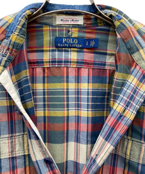 POLO RALPH LAUREN（ポロ・ラルフローレン）POLO RALPH LAUREN (ポロ・ラルフローレン) リペア加工パッチワークチェックシャツ マルチカラー サイズ:Sの古着・服飾アイテム
