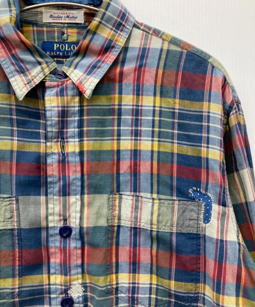 POLO RALPH LAUREN（ポロ・ラルフローレン）POLO RALPH LAUREN (ポロ・ラルフローレン) リペア加工パッチワークチェックシャツ マルチカラー サイズ:Sの古着・服飾アイテム