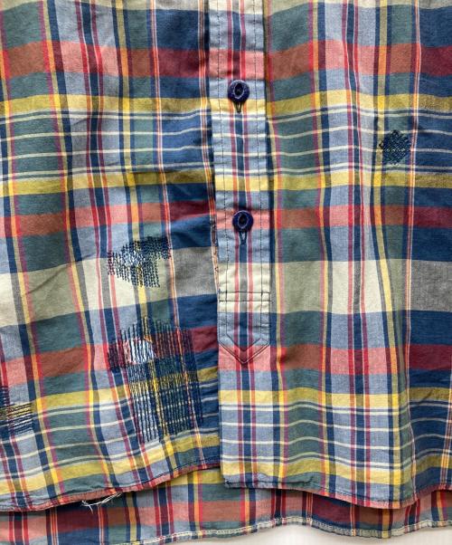 POLO RALPH LAUREN（ポロ・ラルフローレン）POLO RALPH LAUREN (ポロ・ラルフローレン) リペア加工パッチワークチェックシャツ マルチカラー サイズ:Sの古着・服飾アイテム