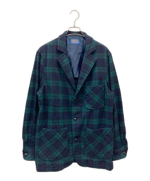 PENDLETON（ペンドルトン）PENDLETON (ペンドルトン) 70's 3Bウールジャケット ブラック×グリーン サイズ:Mの古着・服飾アイテム