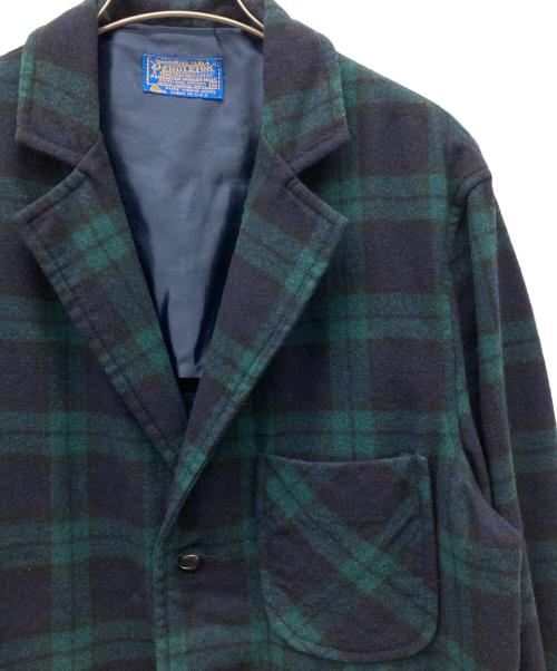 PENDLETON（ペンドルトン）PENDLETON (ペンドルトン) 70's 3Bウールジャケット ブラック×グリーン サイズ:Mの古着・服飾アイテム