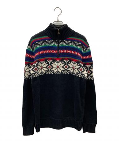 【超希少】POLO Ralph Lauren ノルディック柄 ハーフ　ボタン 中古・古着通販】POLO RALPH LAUREN (ポロ・ラルフローレン) 90s
