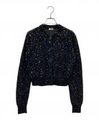 H BEAUTY&YOUTHエイチ ビューティー&ユース）の古着「スパンコールニットカーディガン」｜ブラック