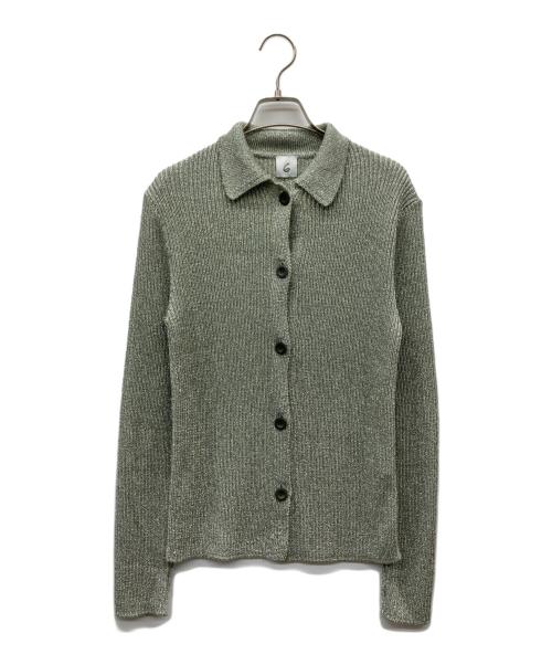 6(ROKU) BEAUTY&YOUTH（ロク ビューティーアンドユース）6(ROKU) BEAUTY&YOUTH (ロク ビューティーアンドユース) LAME SHIRT CARDIGAN グリーン サイズ:-の古着・服飾アイテム