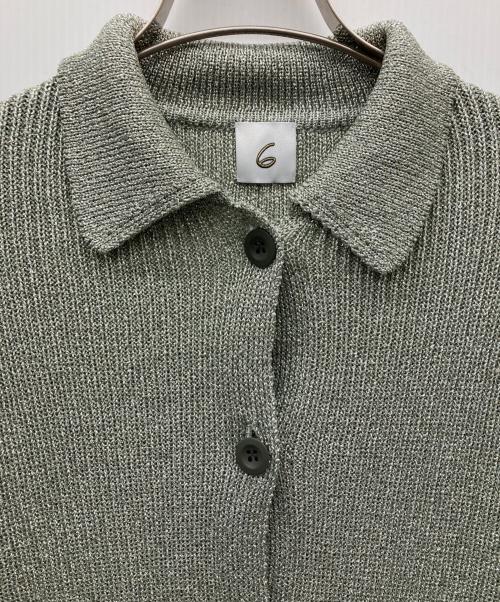 6(ROKU) BEAUTY&YOUTH（ロク ビューティーアンドユース）6(ROKU) BEAUTY&YOUTH (ロク ビューティーアンドユース) LAME SHIRT CARDIGAN グリーン サイズ:-の古着・服飾アイテム