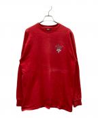 stussyステューシー）の古着「90's ヘッドホンスカル ロンT」｜レッド