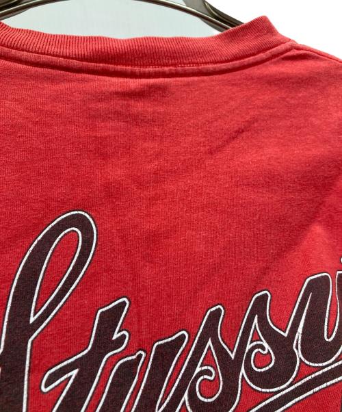 stussy（ステューシー）stussy (ステューシー) 90's ヘッドホンスカル ロンT レッド サイズ:Lの古着・服飾アイテム