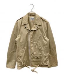 POST O'ALLS（ポストオーバーオールズ）の古着「ライダースジャケット」｜ベージュ