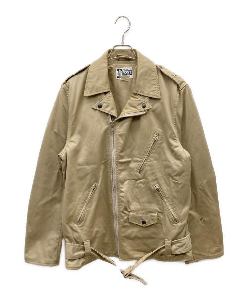 POST O'ALLS（ポストオーバーオールズ）POST O'ALLS (ポストオーバーオールズ) ライダースジャケット ベージュ サイズ:Ｍの古着・服飾アイテム