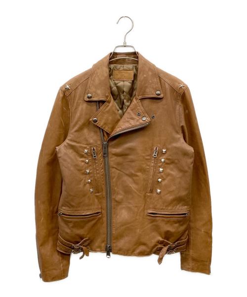 EDIFICE（エディフィス）EDIFICE (エディフィス) ラムレザーライダースジャケット ブラウン サイズ:40の古着・服飾アイテム