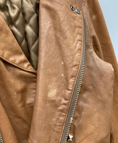 EDIFICE（エディフィス）EDIFICE (エディフィス) ラムレザーライダースジャケット ブラウン サイズ:40の古着・服飾アイテム