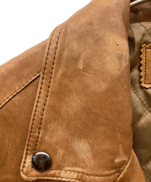 EDIFICE（エディフィス）EDIFICE (エディフィス) ラムレザーライダースジャケット ブラウン サイズ:40の古着・服飾アイテム