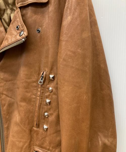 EDIFICE（エディフィス）EDIFICE (エディフィス) ラムレザーライダースジャケット ブラウン サイズ:40の古着・服飾アイテム